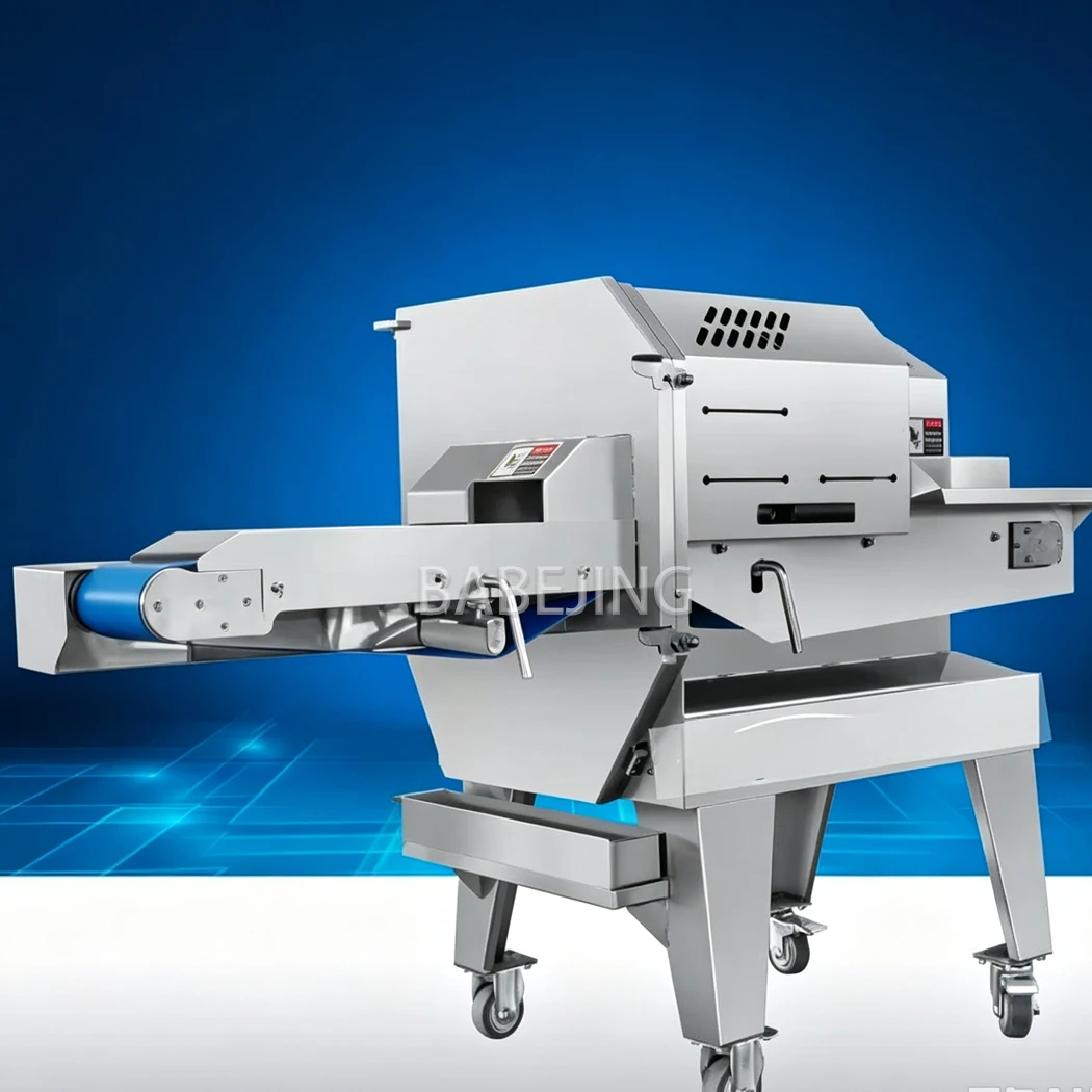 Cooked Meat Cutting Machine, Automatic Deli Slicer for Roast Pork Beef Food Processing Plant