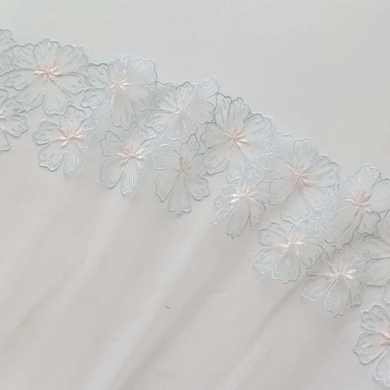 36Yards Embroidery Lace Trim DIY Bra Accessories Mesh Embroidered Lace Fabrics For Dress Appliques Crafts 23cm Wide