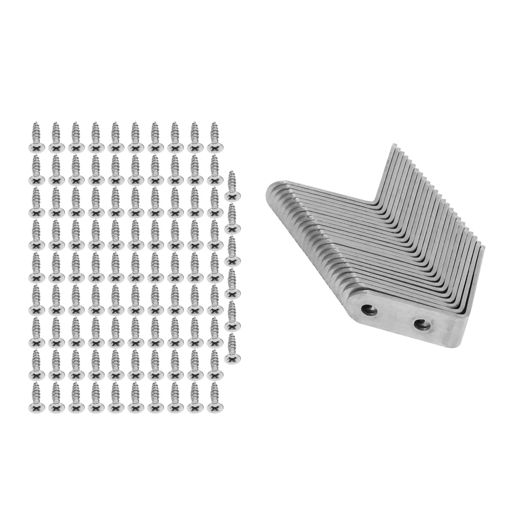 24 Pieces Stainless Steel Corner Braces (1.57 X 1.57 Inch,40 X 40 Mm) Joint Right Angle Bracket Fastener L Shaped Corner