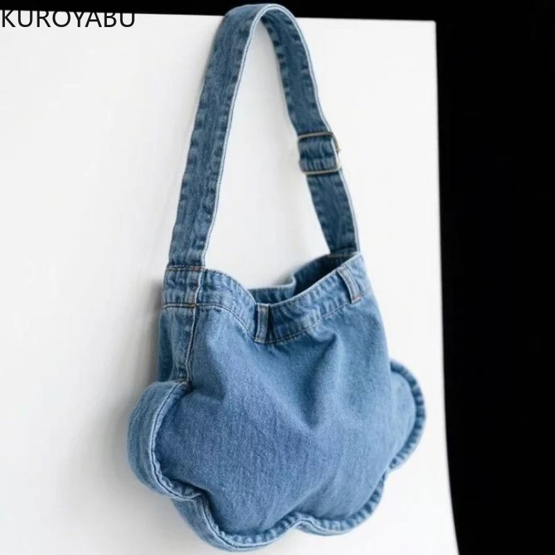 

Fashion Denim Shoulder Bag Women's Large Capacity Casual Messenger Bag Adjustable Strap Ladies Crossbody Bag Bolsos Para Mujer