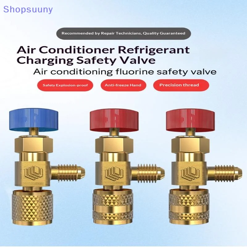 [SU]R410A R22 Car Air Conditioning Refrigerant Adapter Liquid Safety Valve Air Conditioning Repair Car Accessories[SU]