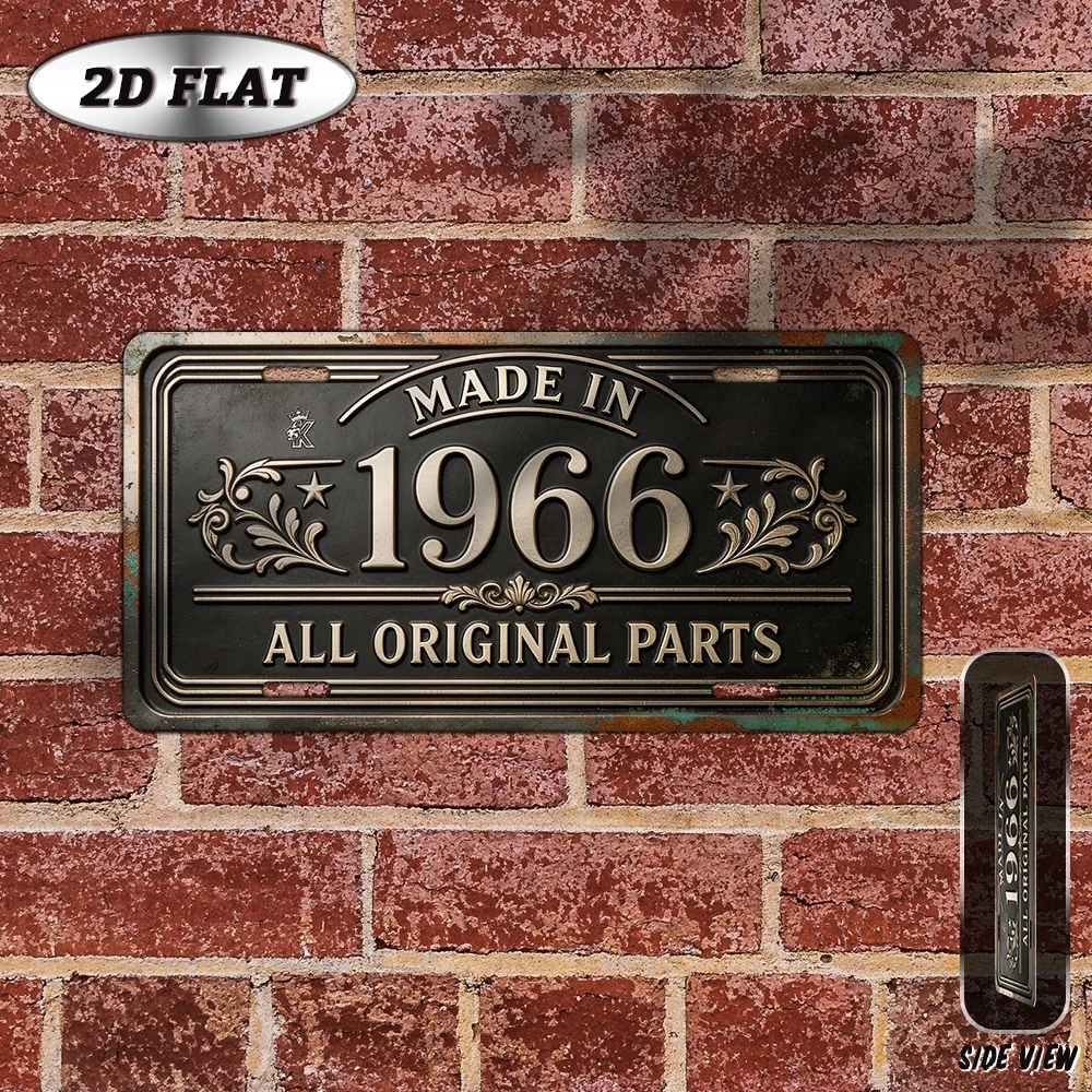 2D Flat - 【2D Flat】 2D Flat - [2D Flat], 2D Plane, 1pc, Vintage Metal Aluminum Sign (30.48 × 15.24 cm), Made in 1966, Original P