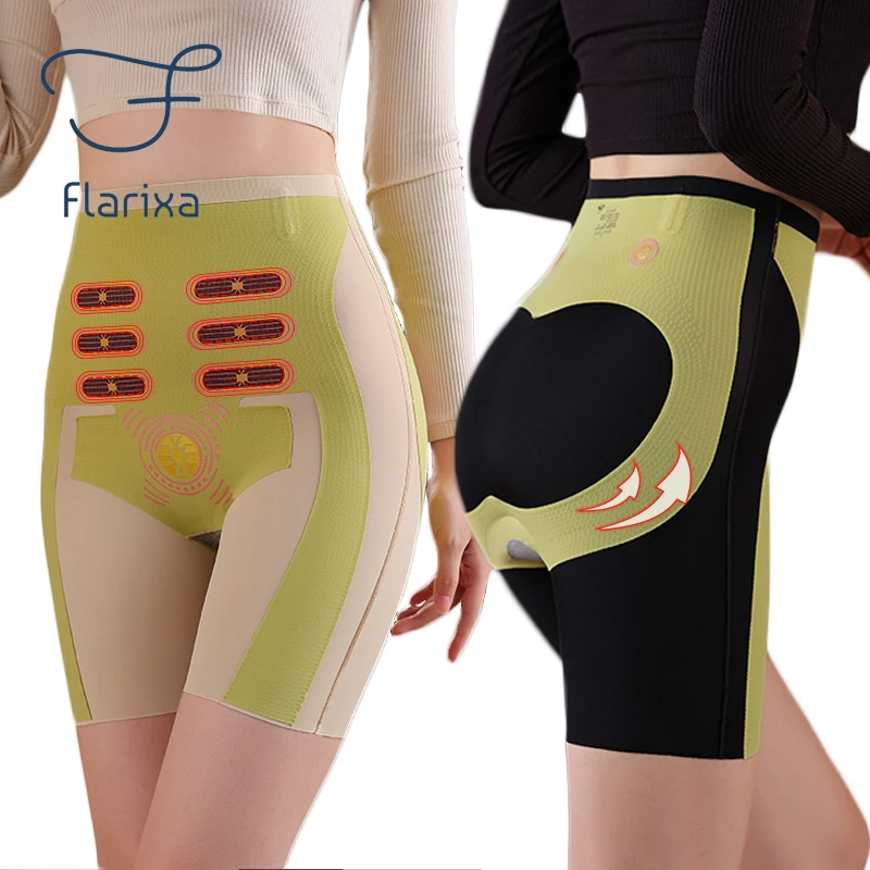 Flarixa 5D Levitation Hip Lift High Waist Women Shapewear Shorts Belly Slimming Panties Waist Trainer Body Shaper Pants