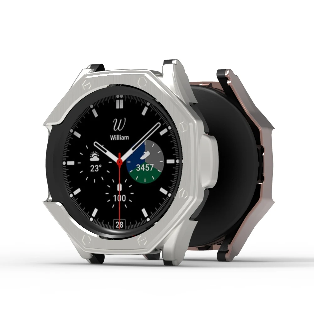 QZYLTD Case+glass Samsung Galaxy Watch Case 4 or 6 Classic 42mm 46mm 43mm 47mm Cover protective shell