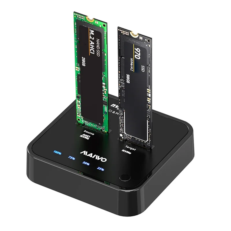 

MAIWO Dual-Bay M.2 Nvme/AHCI SSD Enclosure, USB 3.0 Type-C, 20Gbps Gen2x Hard Disk Dock Station With Clone Function
