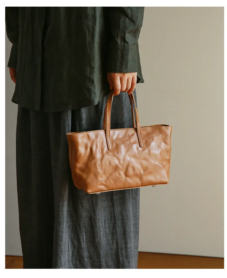 PNDME lässige, handgefertigte Vintage-Handtasche aus Rindsleder, erste Schicht, Damenhandtasche, schlicht, modisch, luxuriös, aus echtem Leder, Damen-Umhängetasche. – Detail 22