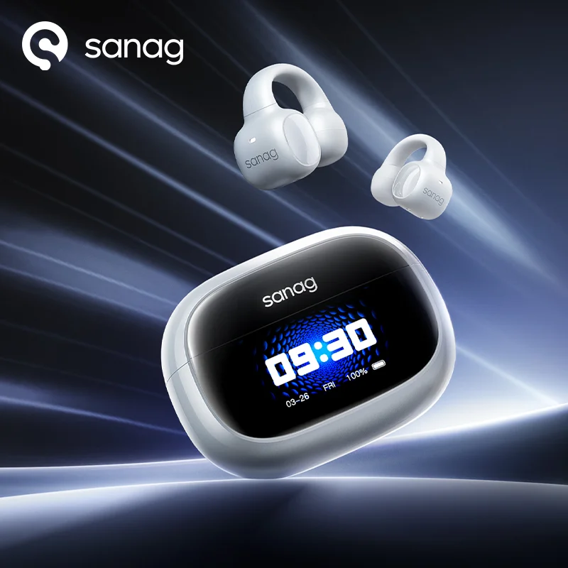 Sanag-Écouteurs sans fil Bluetooth S3 Pro AI, oreillettes à écran intelligent, son stéréo 360 °, TWS