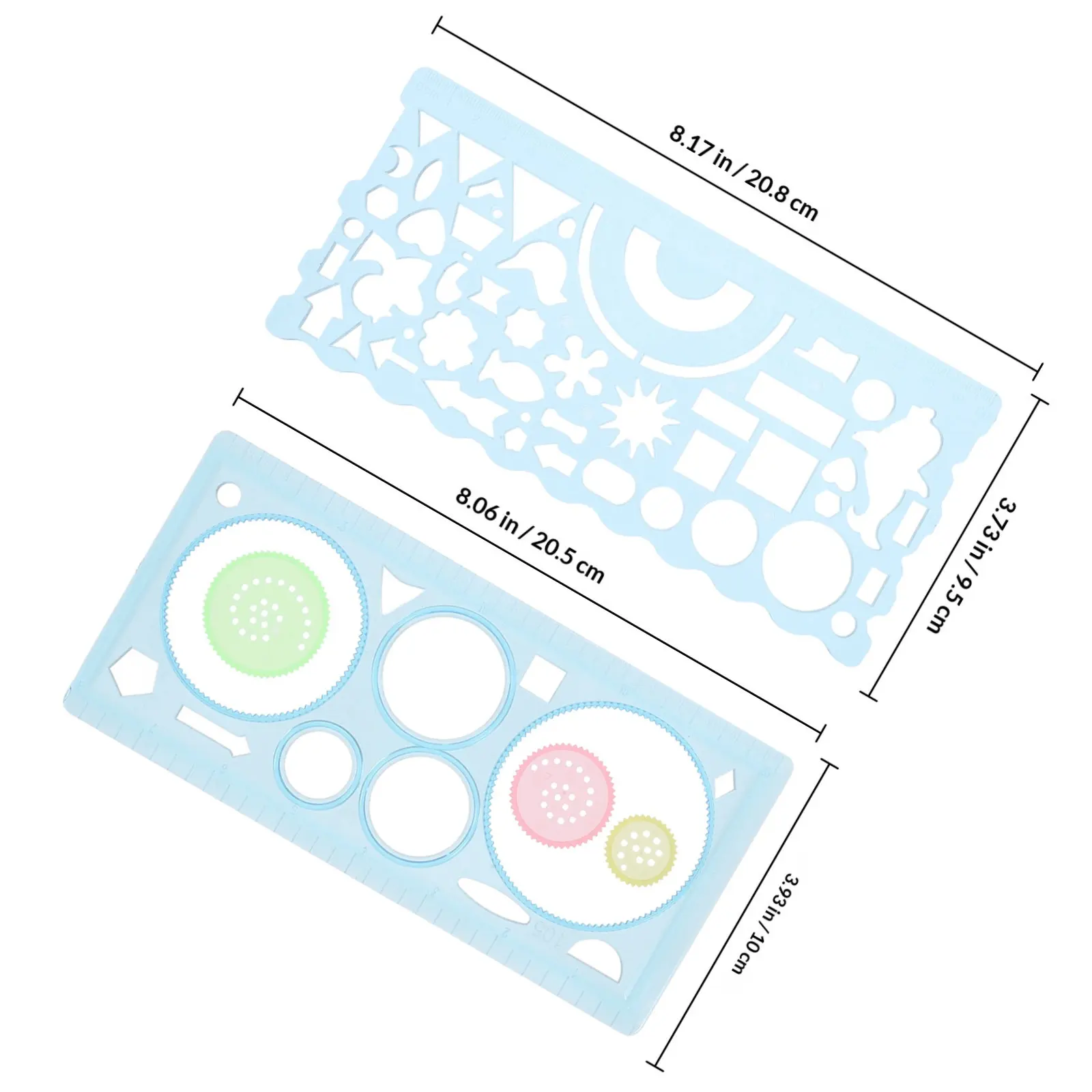 1Set Drawing Stencils Architectural Ruler Thickened Plastic Template for Students Artists Engineers Multi Functional Geometric