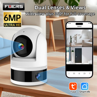 FUERS 3K 6MP Dual Lens Tuya Smart Security Camera Pet Dog Camera Baby Monitor AI Auto Detec Indoor Wireless WiFi IP Mini Camera