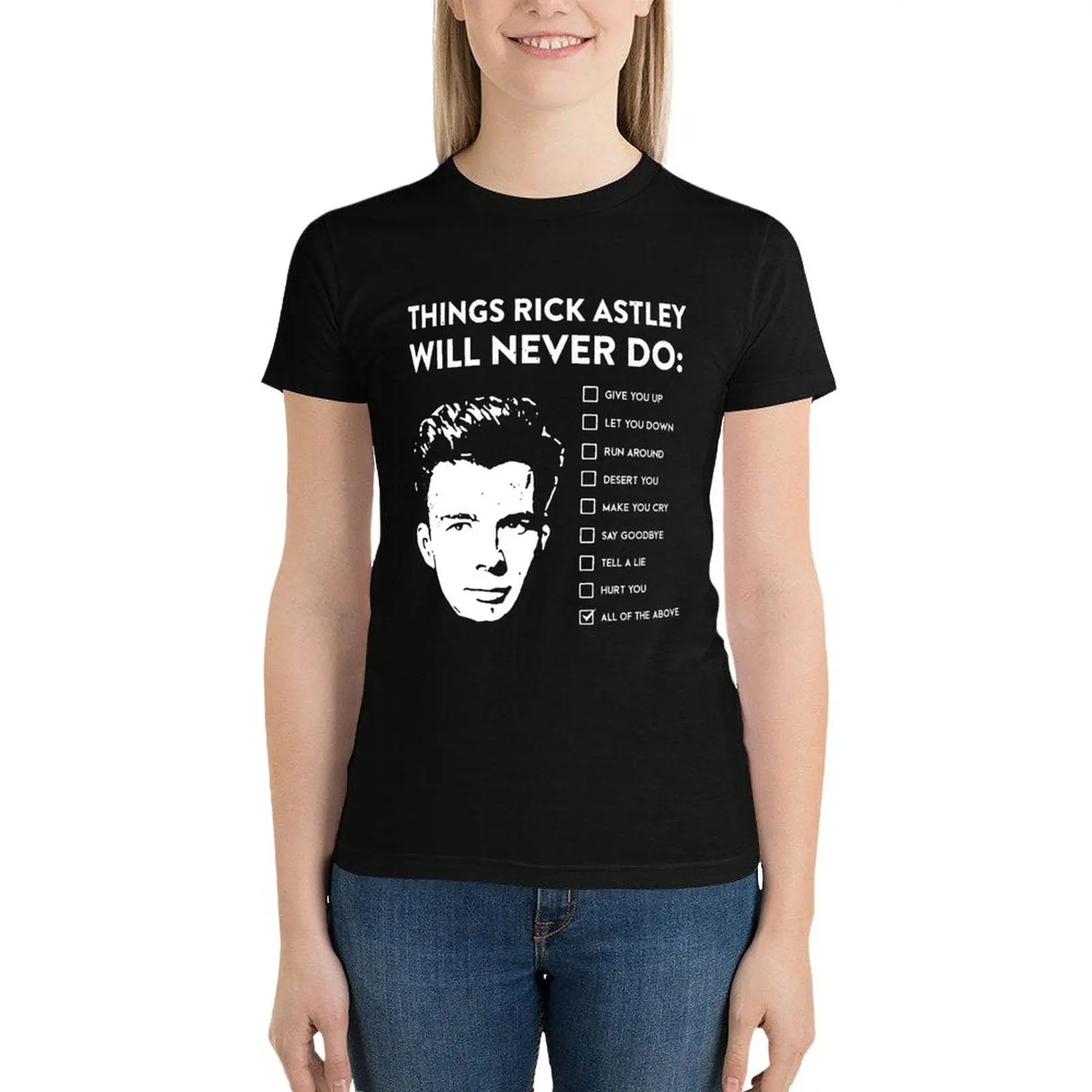 

Music Retro Things Rick Astley Will Never Do Halloween T-Shirt funny hippie clothes tops spring clothes Women 2024