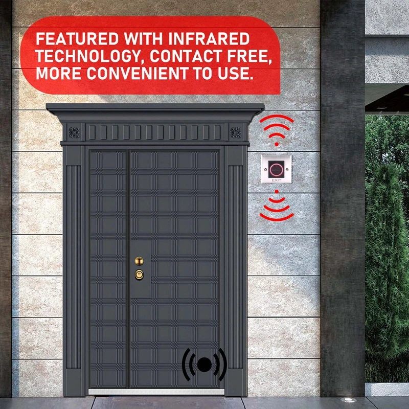 Infrared Sensor Switch No Contact Contactless Switches Door Release Exit Button with LED Indication-AD33