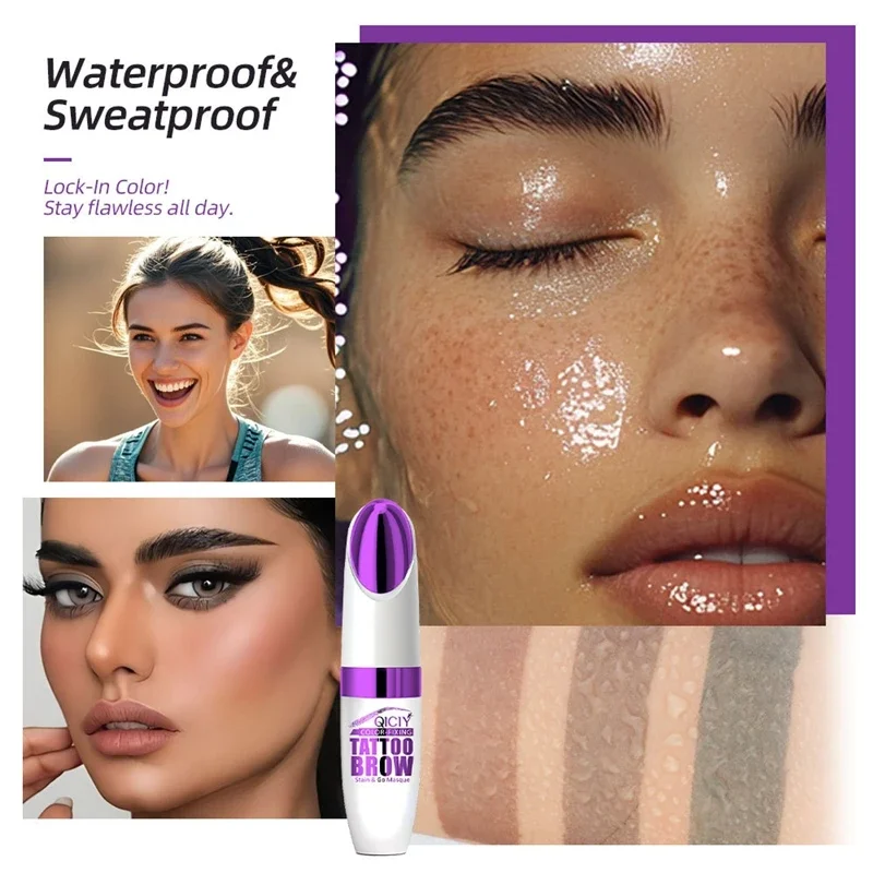 Gel para cejas en forma de lágrima, crema para cejas, resistente al agua, tatuaje de larga duración, Gel para cejas fácil de despegar, Cosméticos impermeables resistentes al sudor