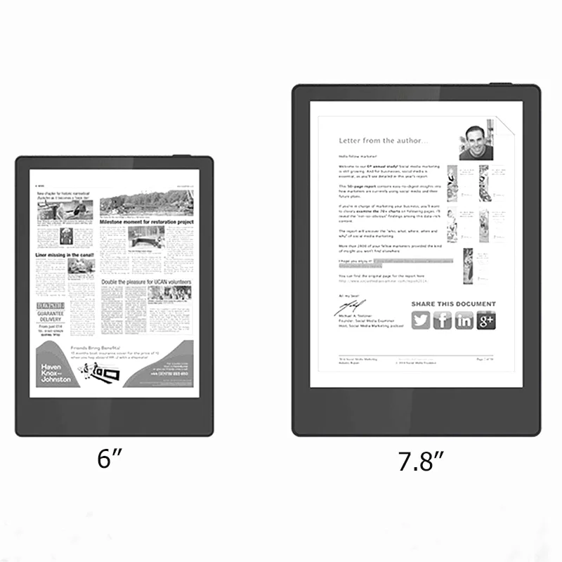 2023 Eink Epaper 리더, BLE 와이파이, PDF 형식, 전자 잉크 터치 스크린, 전자 책 리더, HD e리더, 6 인치, 인기