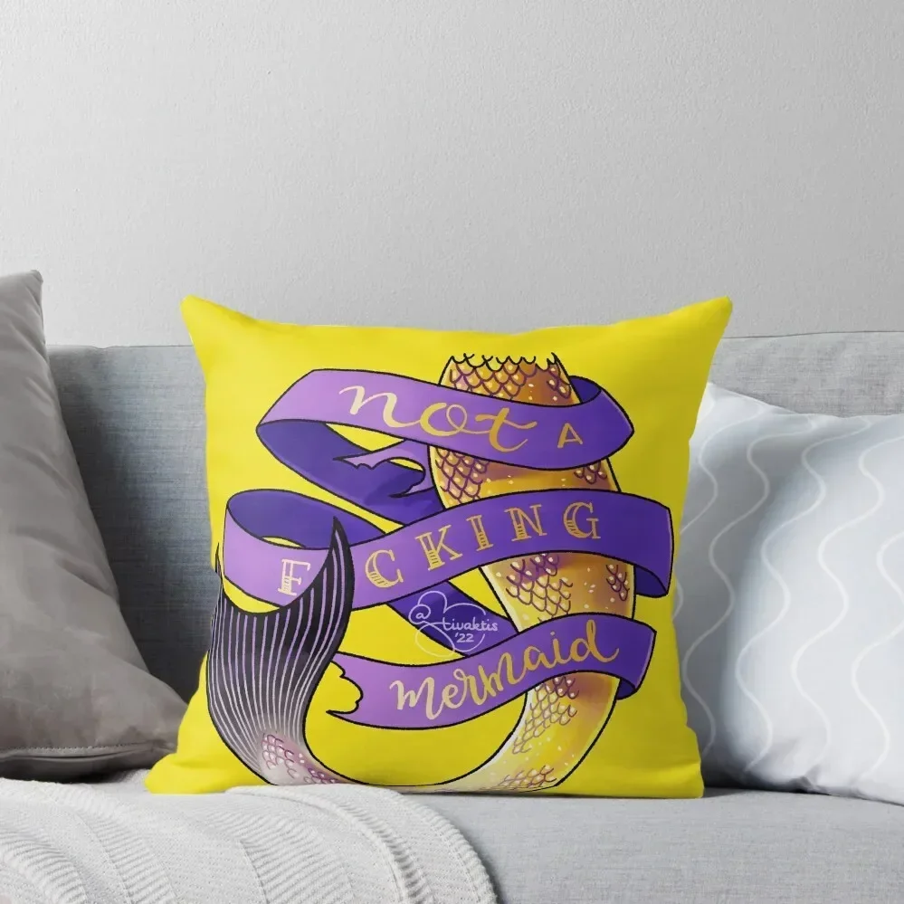 OFMD Not An Effing Mermaid Throw Pillow Cushions home decor items christmas ornaments 2025 pillow