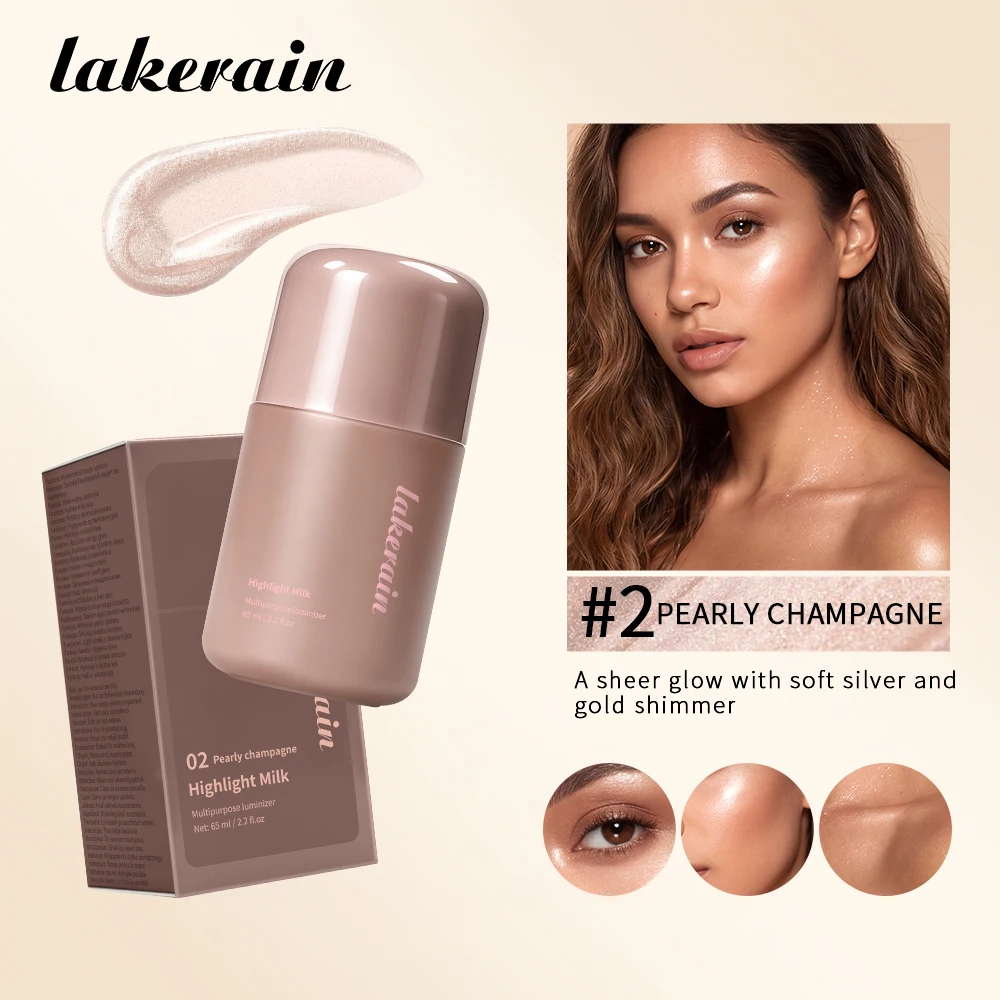 Highlight Milk Multi-purpose Luminizer Hydrating Soothing Skincare Soft Shimmer Liquid Highlighter Face Body Illuminator Makeup