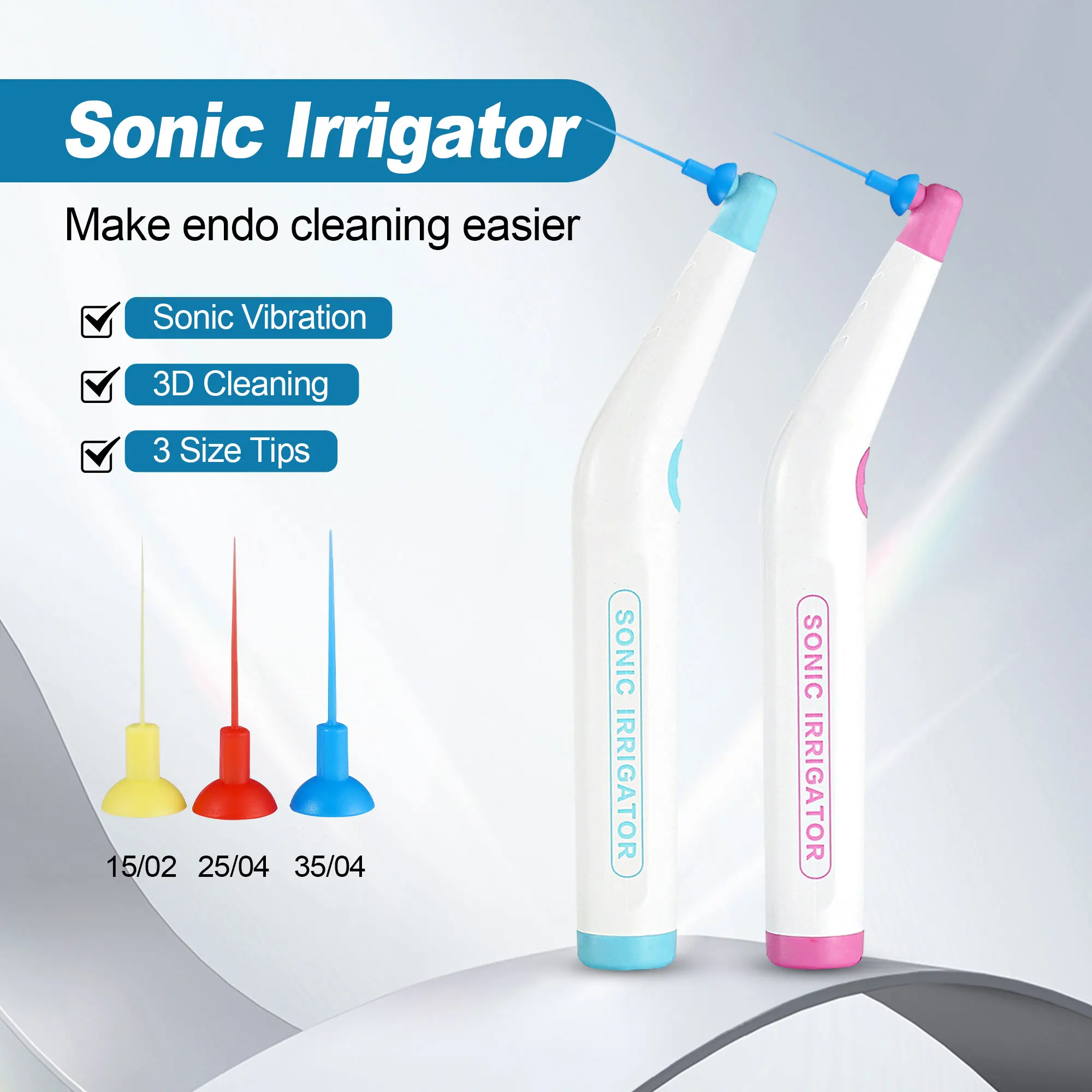 

Dental Basic Instrument Endo Cleaning Sonic Irrigator With 90pcs Tips Single Press Button Sonic Activator For Endo Root Canal