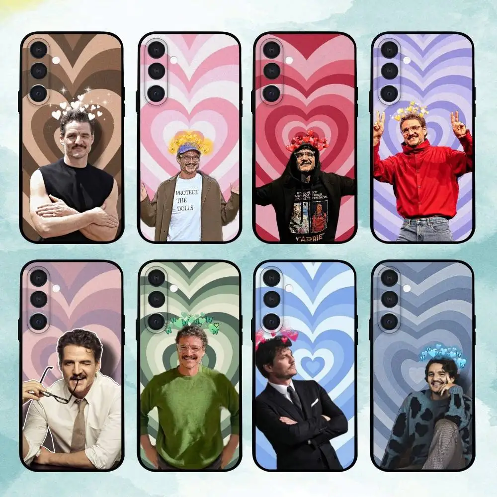

Pedro Pascal with a H-heart background Phone Case For Samsung Galaxy A13,A21s,A22,A31,A32,A52,A53,A71,A80,Soft Black Shell
