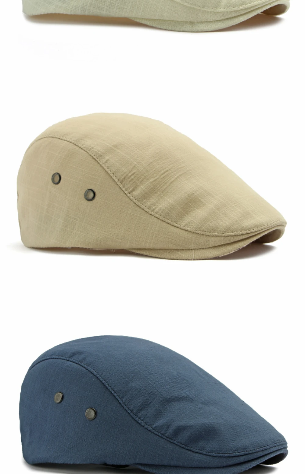 HT5116 Baskenmützen Frühling Sommer Kappen für Herren Damen Unisex Künstlerhut Atmungsaktive Leinen-Flachmütze Verstellbare Baskenmütze – Detail 7