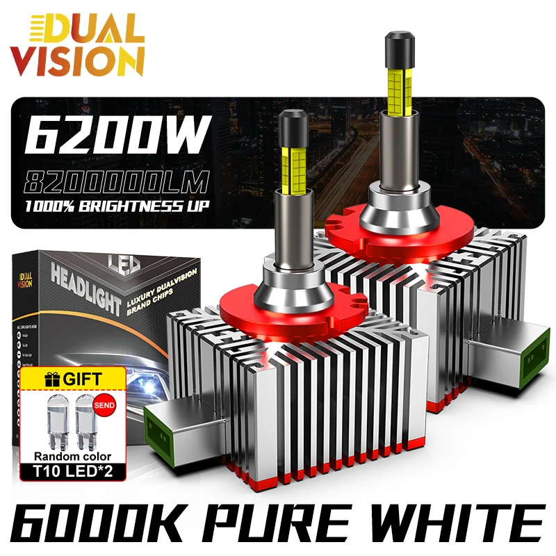 

2pc 360 Led D1S D3S Car Headlights Canbus CSP Core 6200W Super Bright D1R D3R 1:1 Car Bulbs 24V 12V For Projector Lens T10 Lamp