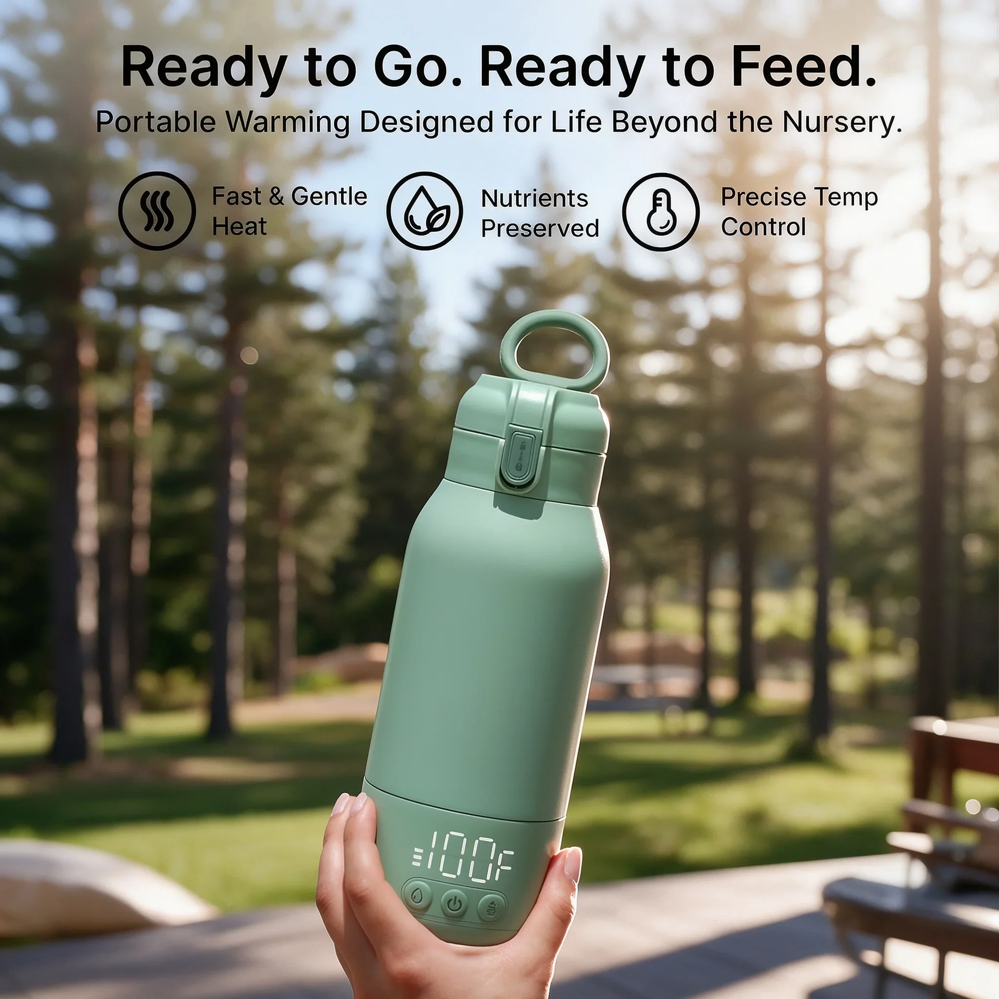 Portable Bottle Warmer for Travel, Baby Milk Warmer with Fast Heating & Long Battery Life, 17 Ounces Large Capacity Bottle Warme