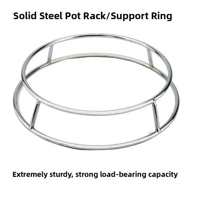 ~Stainless Steel Round Bottom Wok Pot Rack Pot Mats Support Rack Kitchen Supplies
