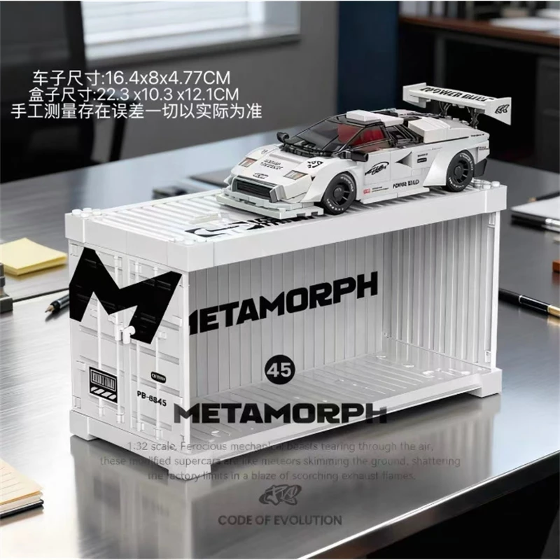 

Compatible Building Block Race Car Model 8 Slot Container Racer Kit STEM Educational Toy Gift For Kids Boys Teens Birthday Party