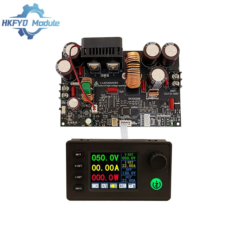 10022C Color Screen CNC Step-down DC Adjustable Voltage Regulator Constant Voltage Constant Current Module 0-125V/22A Three