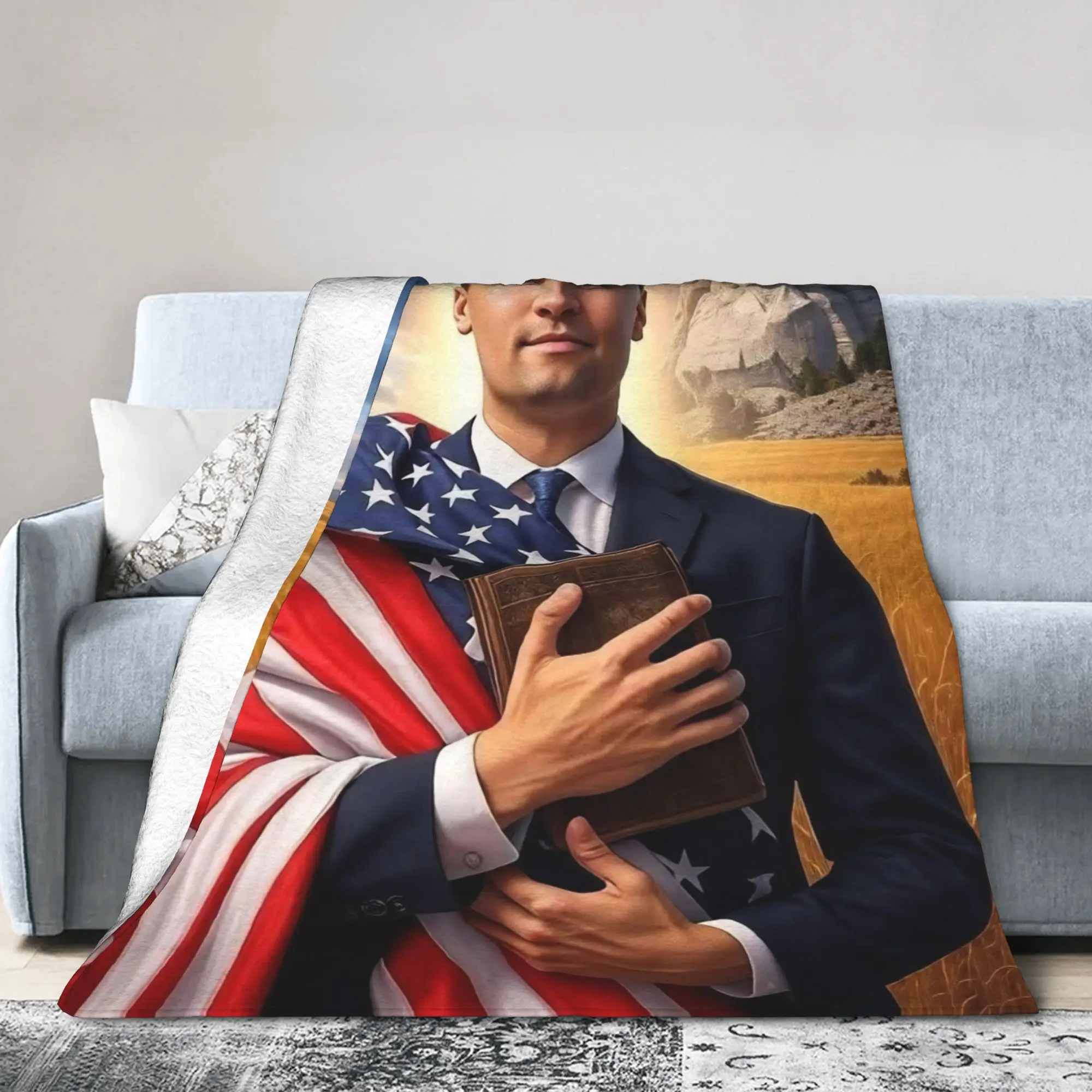 Charlie Kirk RIP  Blanket Angelic Advocate Flannel Vintage Warm Throw Blankets for Home Autumn/Winter