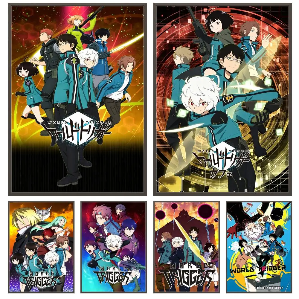 anime World Trigger Poster Poster HD Waterproof Self Adhesive Wall Art Print Decor for Bedroom Living Room Gift