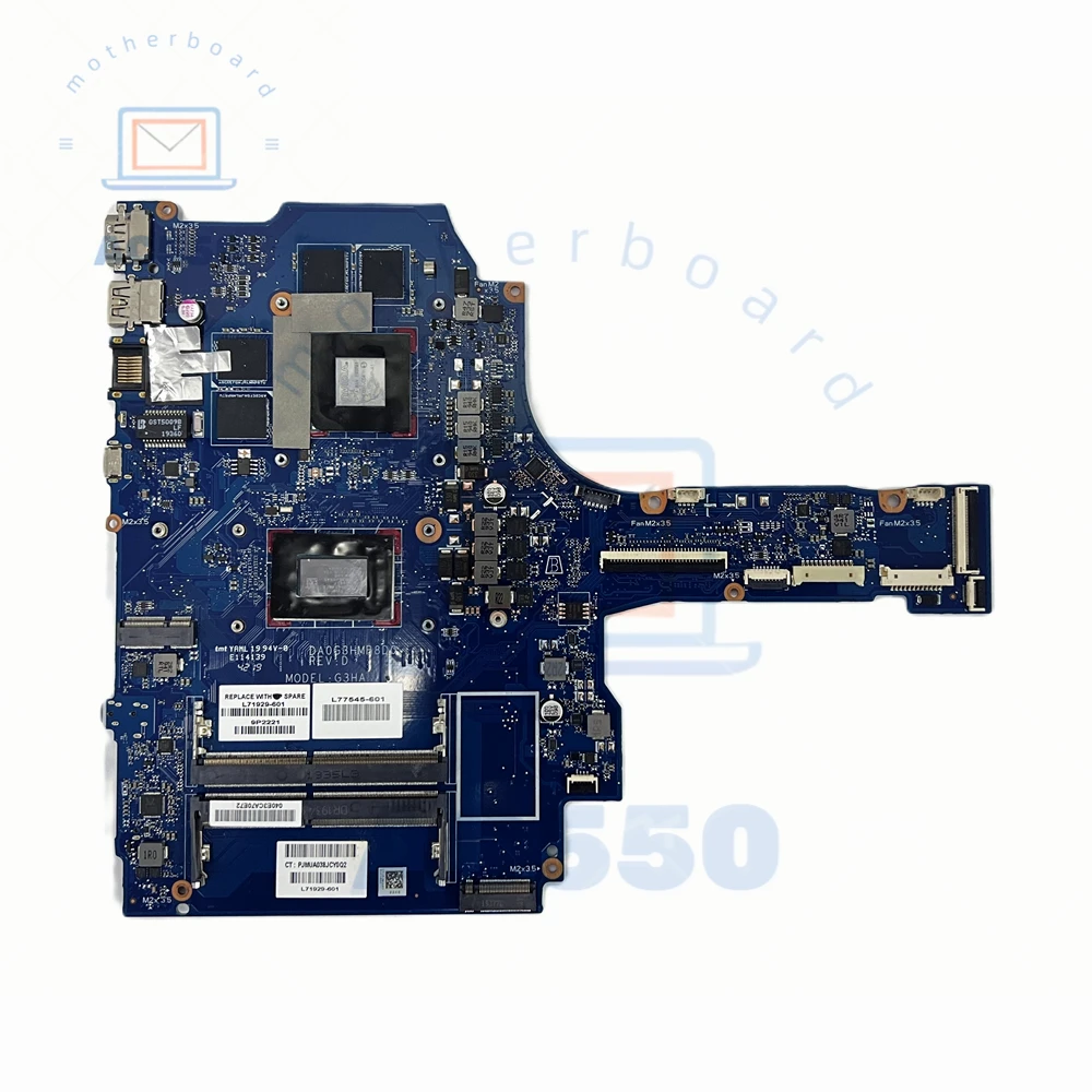 

Laptop Motherboard L71929-601 DA0G3HMB8D0 For HP 15-EC WITH R5 3550H CPU GTX1650 4G GPU text OK