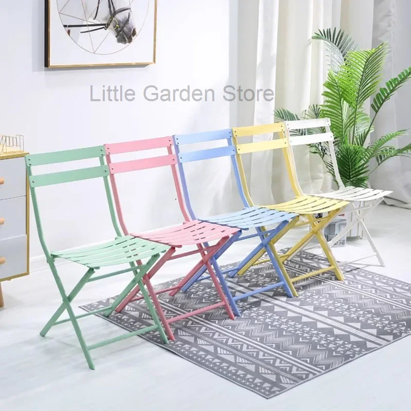 

Portable Folding Stool Garden Waterproof Lounge Chair Outdoor Balcony Furniture Dining Chairs Terrace Mueble Para Jardin Back