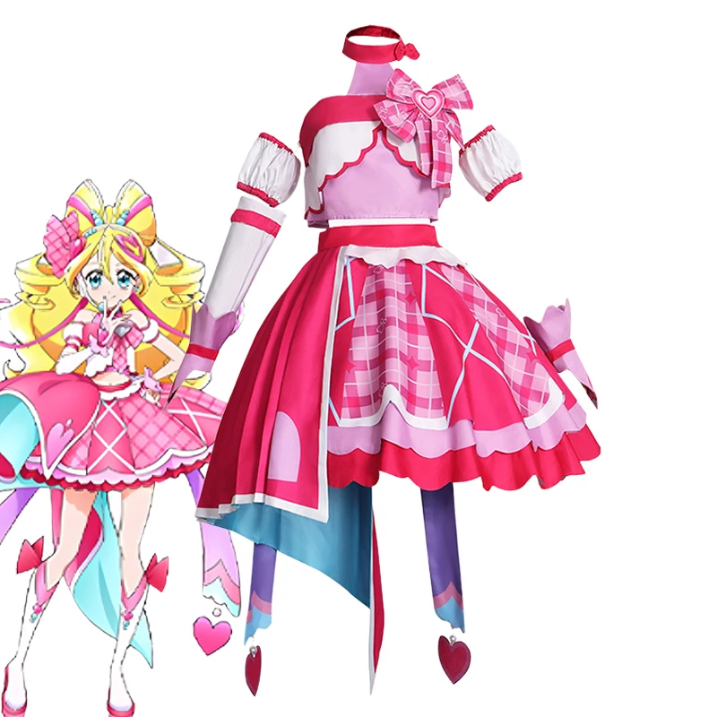 

Anime You And Idol Precure Sakura Uta Cosplay Costume Girl Pink Skirt Lolita Princess Uniform Stage Halloween Carnival Clothes