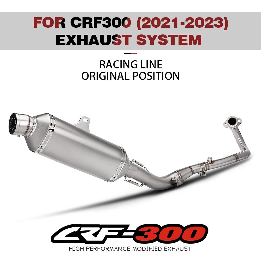 

For CRF300 2021-2023 Full Motorcycle Escape Headers Tube Slip on Line Muffler with DB Killer