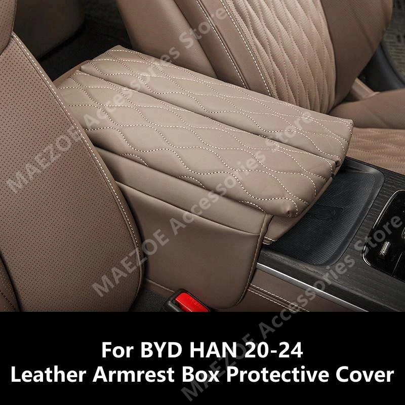 

For BYD HAN 20-24 Leather Armrest Box Protective Cover,Car Interior Decoration Modification Accessories Refit