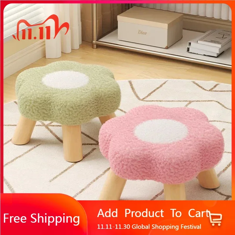 

Minimalist Modern Vanity Chair Space Saving Wooden Small Nordic Step Stool Unique Relaxing Ergonomic Tabouret Home Furniture