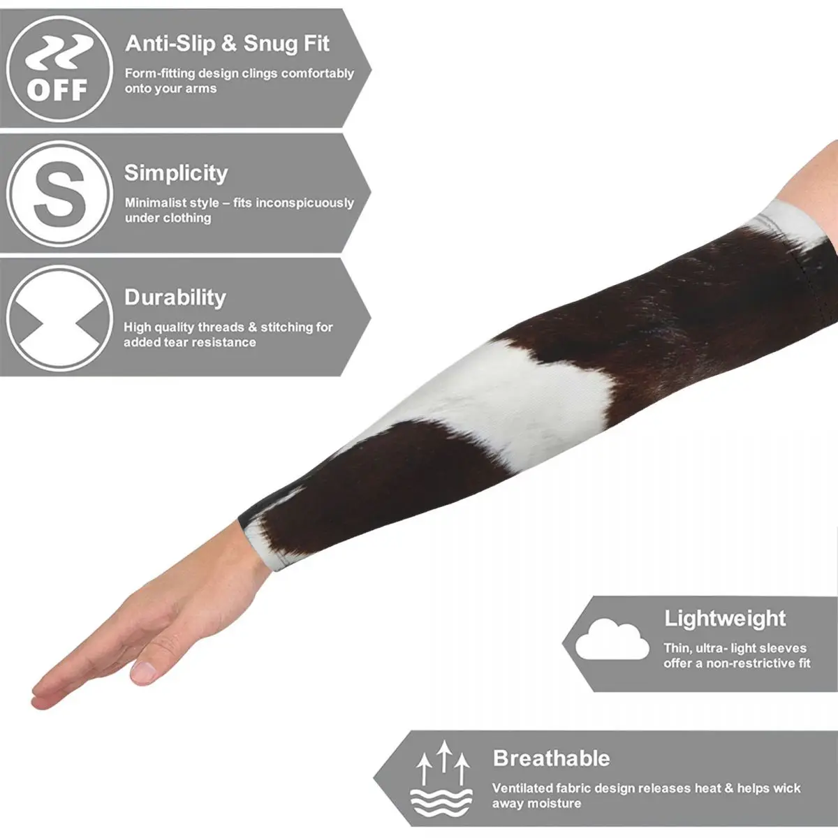 Rustic Ranch Cow Print Outdoor Arm Sleeves Sun UV Protection Cover Summer Cycling Tattoo Sleeves
