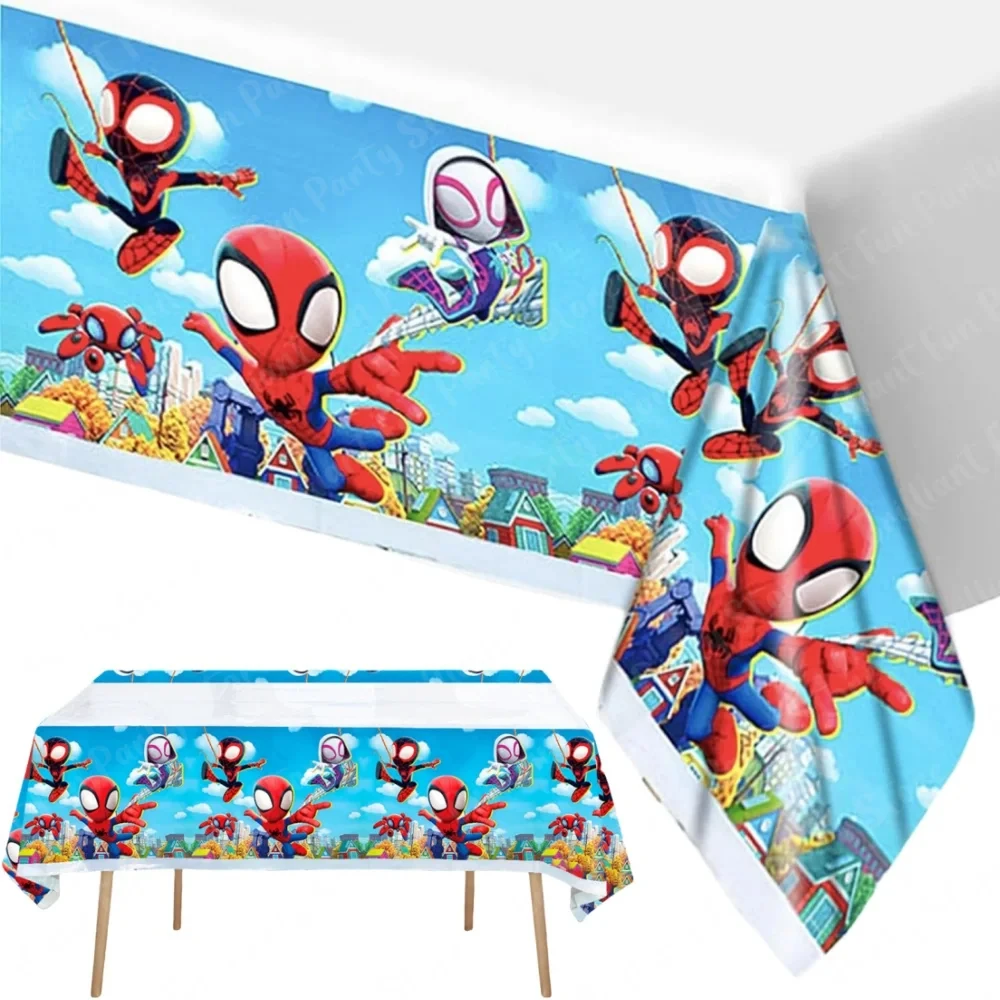 Mantel de Spidey y sus increíbles amigos, cubierta de mesa de plástico de Spiderman, suministros para fiesta de niños, decoraciones de cumpleaños, 1 ud./2 uds./3 uds.