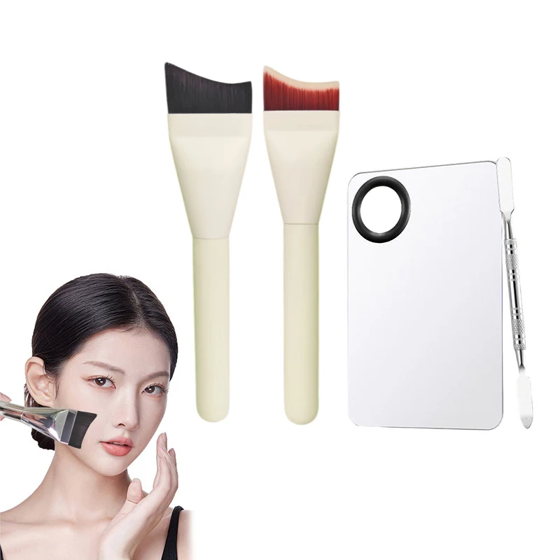1 pz pennello per contorno viso leggero strumento per fondotinta misto crema manico in legno pennello per contorno pennello per fondotinta a mezzaluna ultra sottile