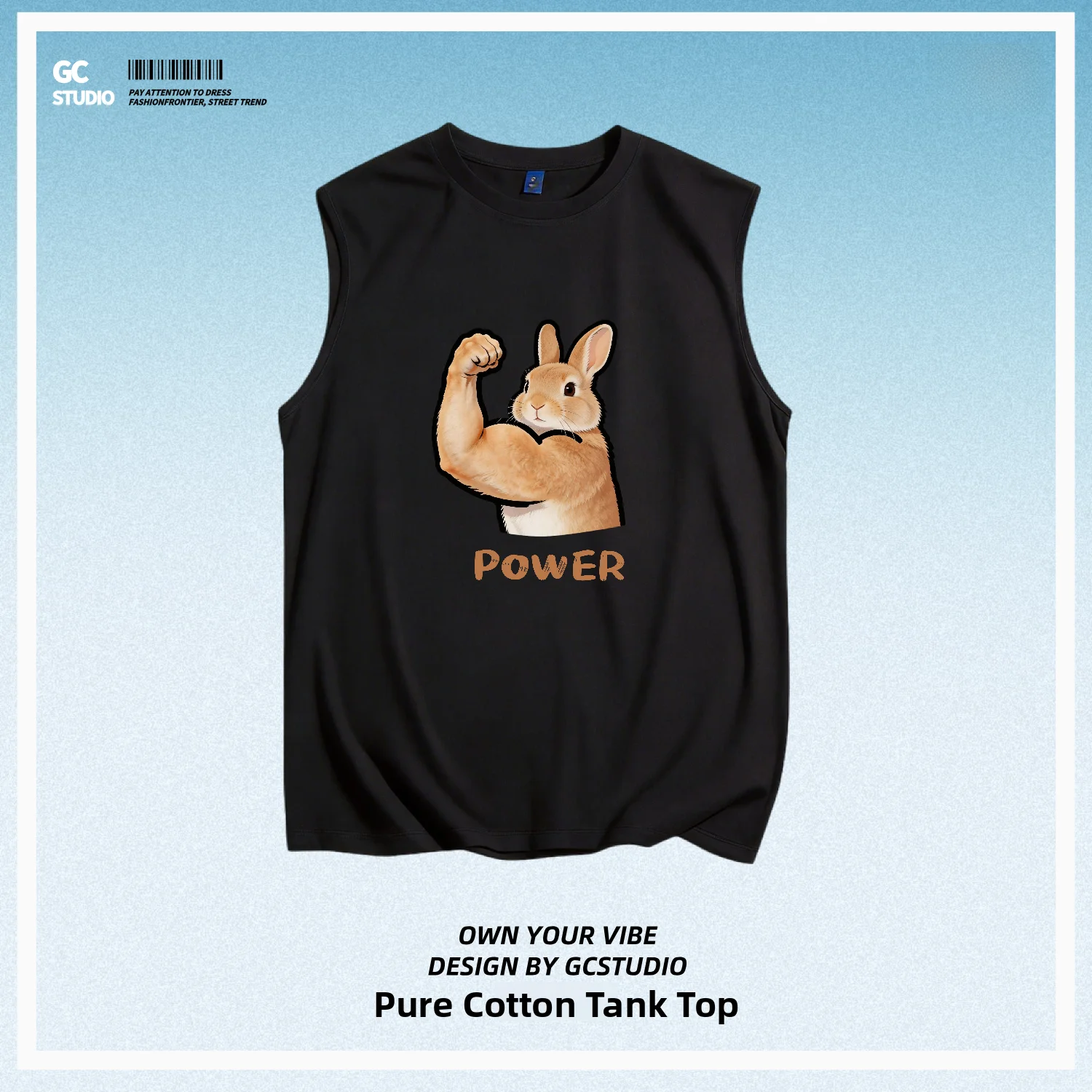 Men's Pure Cotton Muscle Fitness Vest Breathable Cute Dwarfs Rabbit Print Casual round Neck Tank Top for Sports And Fitness