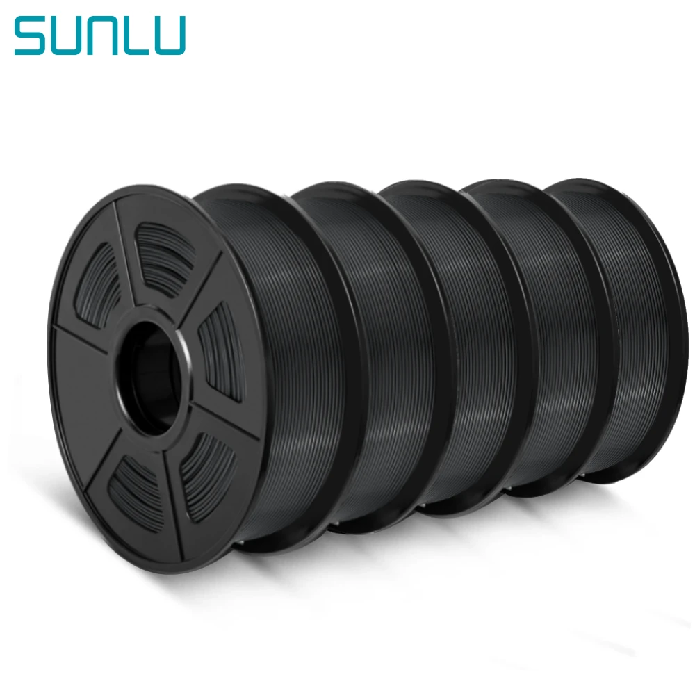 SUNLU 3D Printer PLA Filament 5 Rolls 1kg 1.75MM High Strength Printing Filaments With Spool For 3D Printing Material Artwork