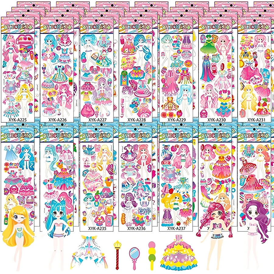 6-24 stücke Kostüm Ändern Mädchen Blase Aufkleber 3D Cartoon Kreative Prinzessin Selbst-klebe Graffiti Aufkleber Student Belohnung Aufkleber