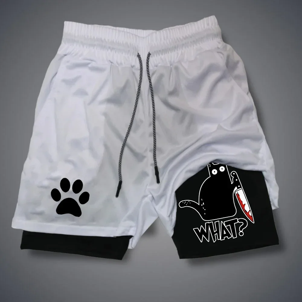 شورت عصري مطبوع عليه كلب للجري ملابس رياضية مطبوعة على شكل حيوانات Y2K شورت لياقة بدنية سريع الجفاف