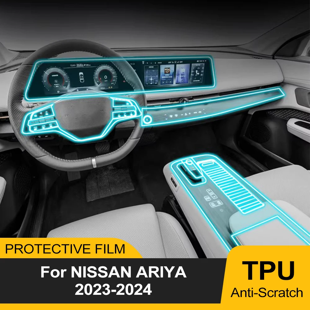 Pre Cutting Car Interior PPF Paint Protection Film for Nissan Ariya 2023-2024 Console Scratch Resistant Repair TPU Film Cover
