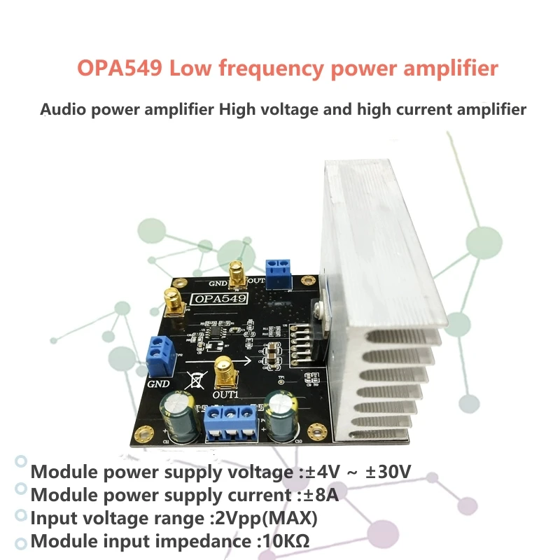 OPA549 Module Audio Power Amplifier 8A Current driver Drives high voltage and high current amplifiers