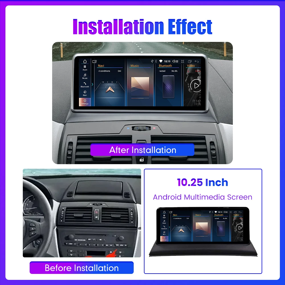 10.25 Inch Android Car Radio For BMW X3 E83 2006-10 GPS Navigation Multimedia Player Carplay Android Auto Bluetooth IPS WIFI 4G