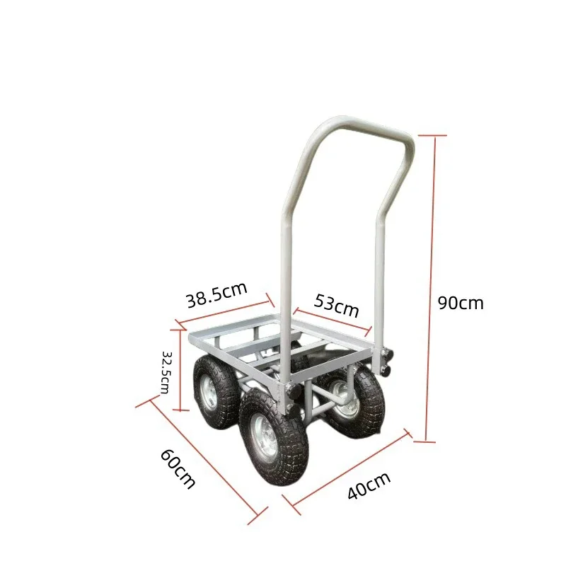 1pcs Hand Truck Multifunction Storage Trolley Cage Trolley Foldable Push Cart Bicycle Cargo Trailer Luggage Cart 53×38 CM