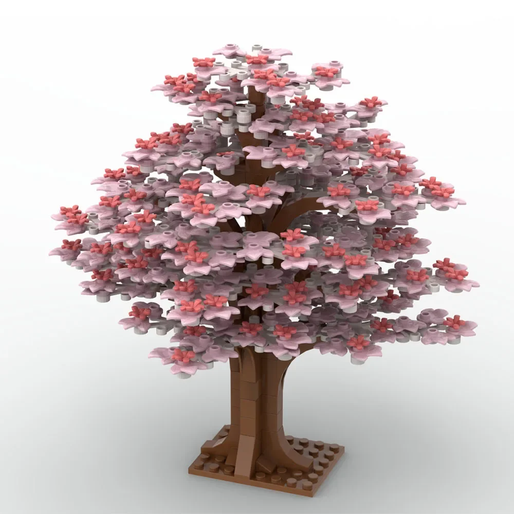 Grandi blocchi di costruzione dell'albero Fai da te Albero antico Scena del giardino Vista stradale Architettura botanica Regalo di mattoni di paesaggio dettagliati