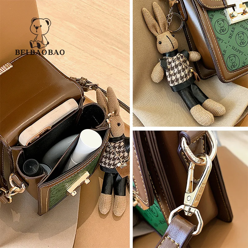 Mobile Phone Bag 2023 New Vintage Green Crossbody Bag Popular Versatile One Shoulder Bag Fashionable Little Bear Bag Female