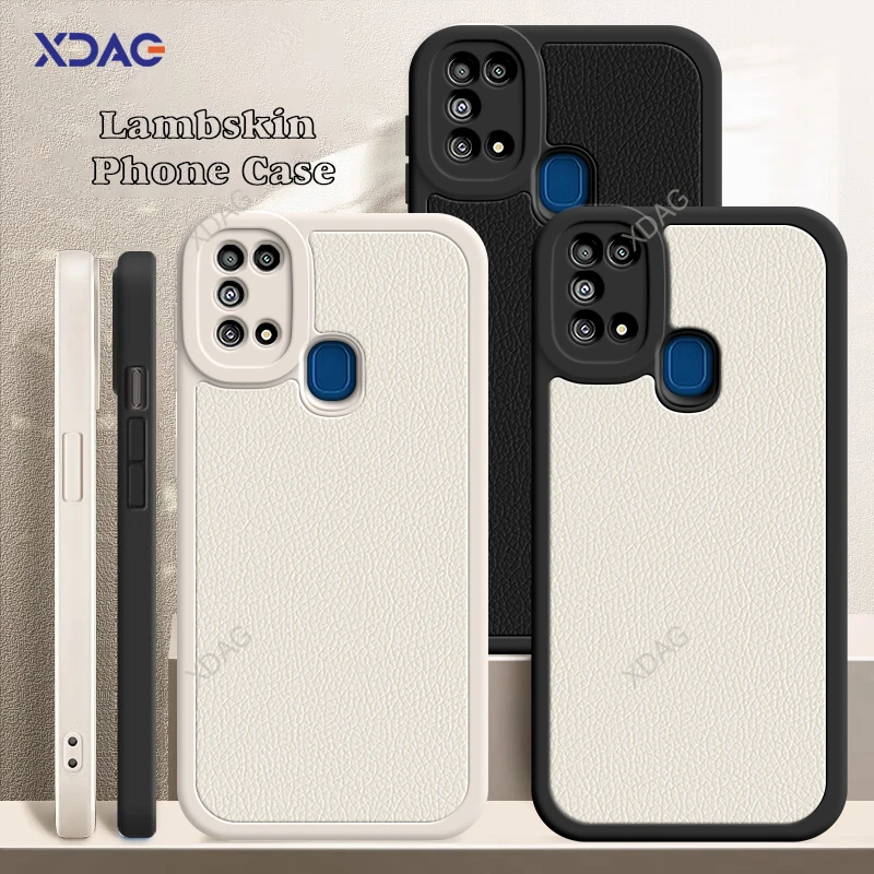 Luxury Lichee Pattern Case for Samsung Galaxy M31 Prime M11 M31Prime Classic Camera Protection Lamb Skin Leather Soft Back Cover