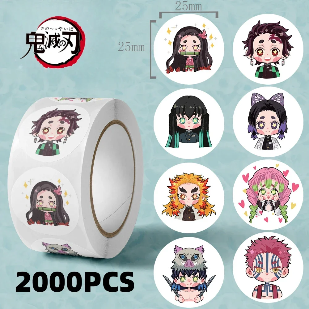 

500/2000pcs Demon Slayer Anime Stickers Waterproof Phone Case Cute Sticker Pack Laptop Skin Kawaii Packaging Art Supplies